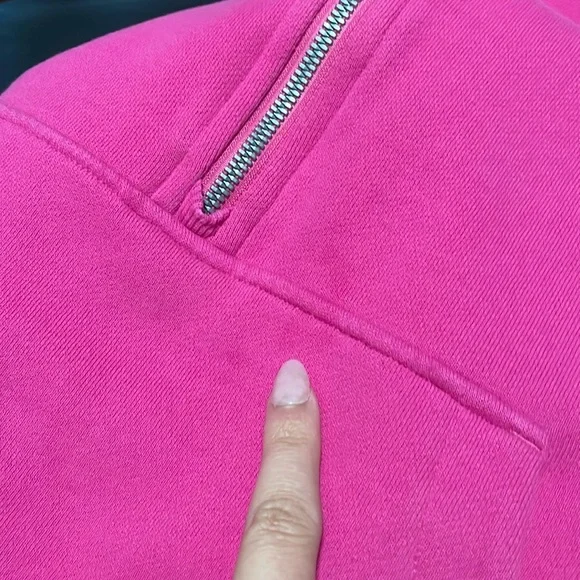 lululemon athletica Hot Pink Half-Zip Cropped Sweatshirt - Picture 11 of 13